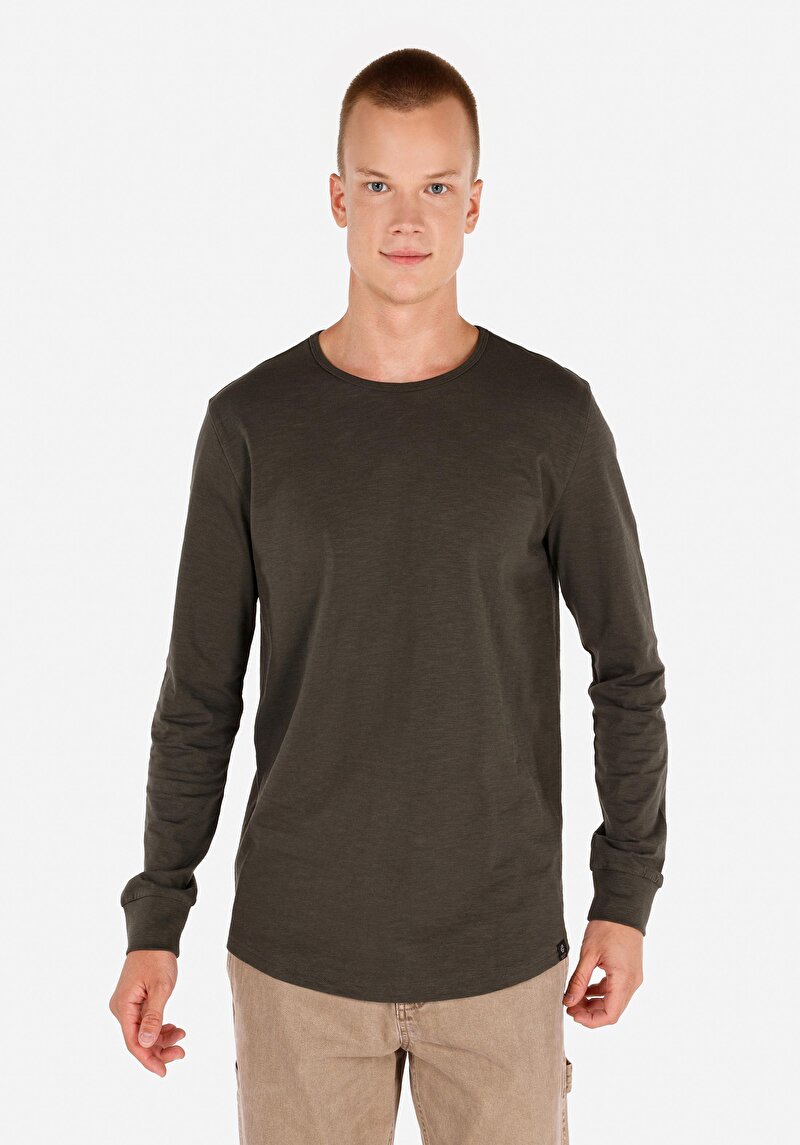 Зображення Футболка З Довгим Рукавом Чоловіча Зелена  Cl1065872