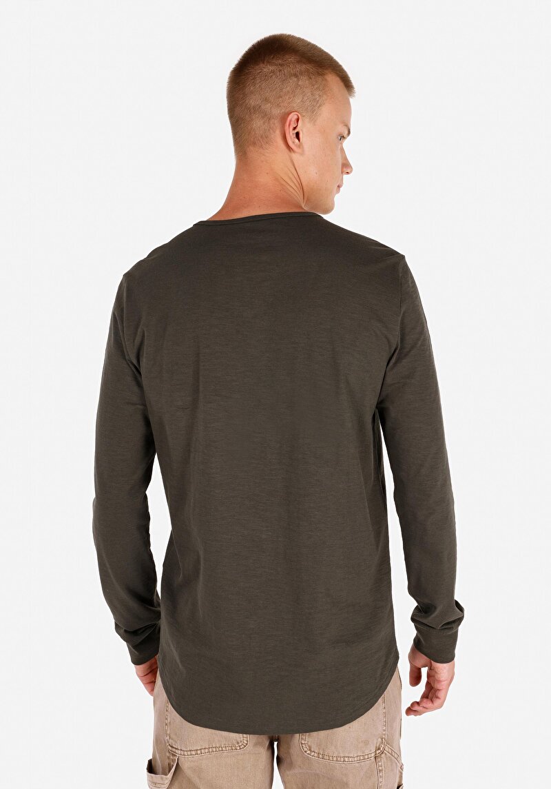 Показати інформацію про Футболка З Довгим Рукавом Чоловіча Зелена  Cl1065872