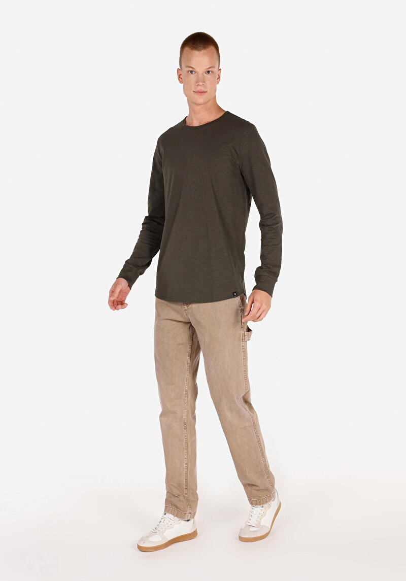 Показати інформацію про Футболка З Довгим Рукавом Чоловіча Зелена  Cl1065872