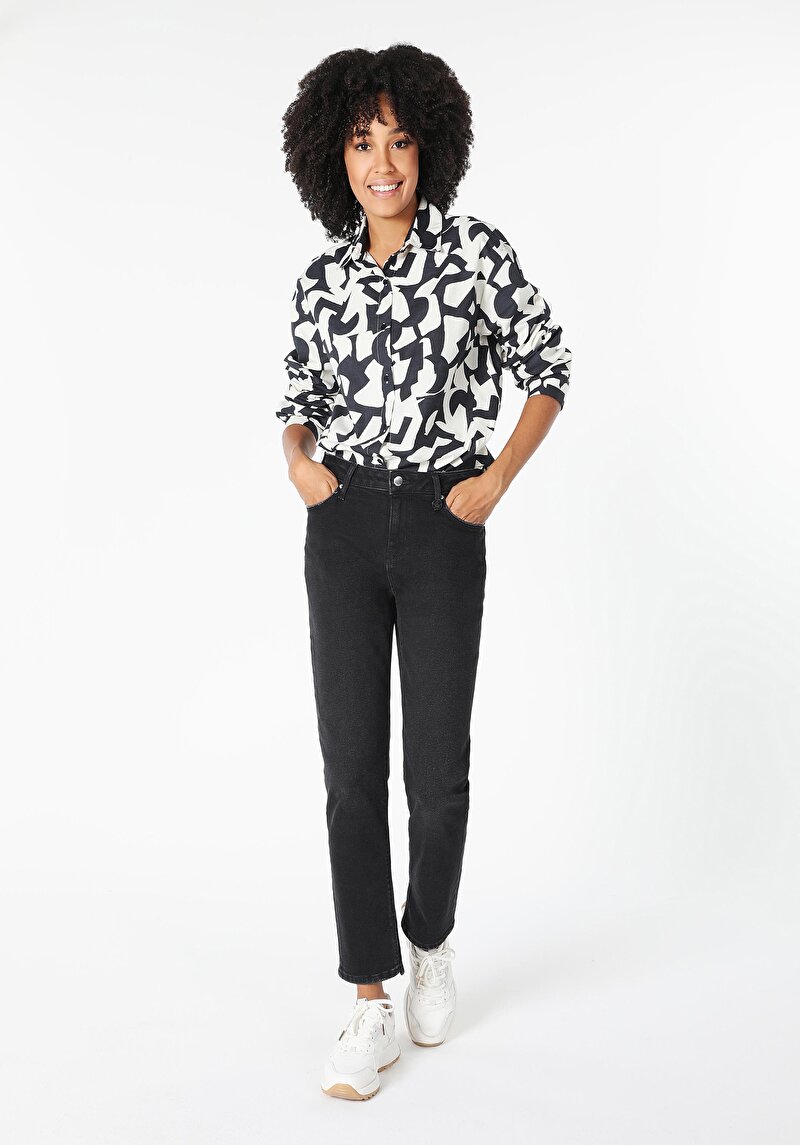 Зображення Сорочка З Довгим Рукавом Жіноча Чорна  Cl1061051