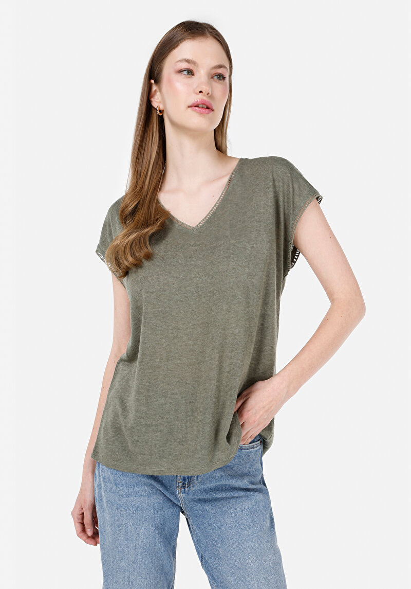 Зображення Футболка З Коротким Рукавом Жіноча Зелена  Cl1069161