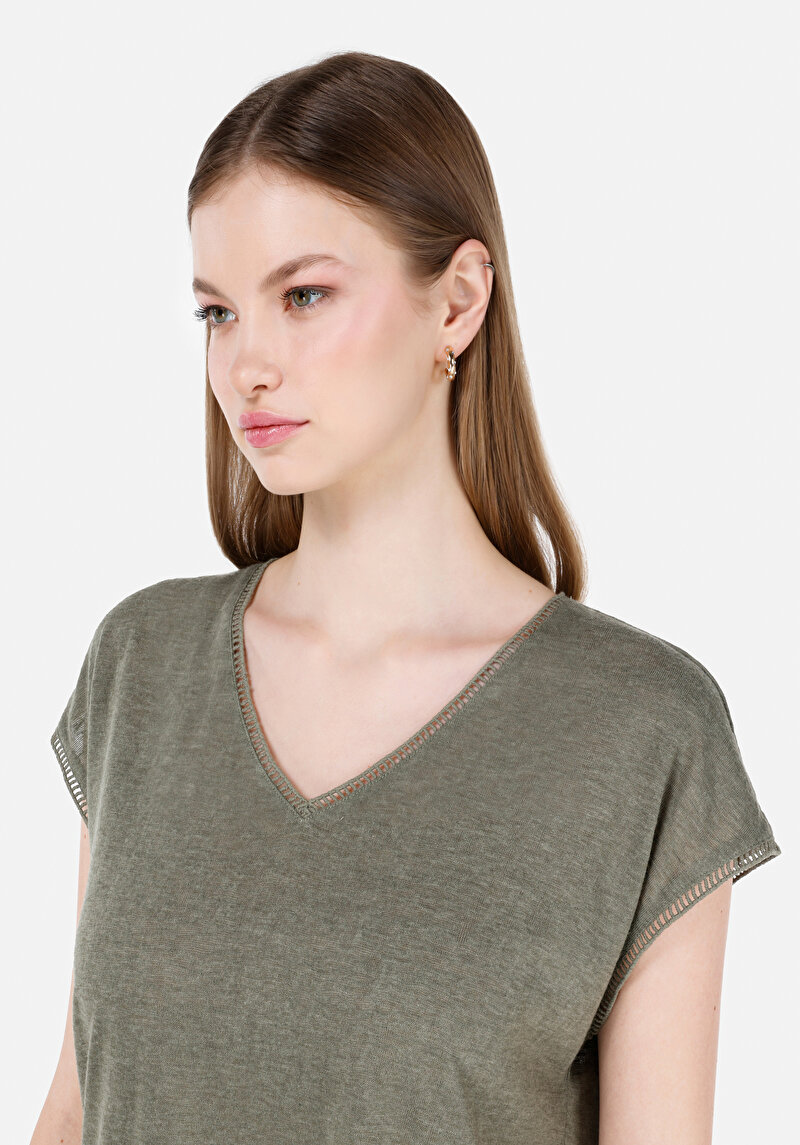 Показати інформацію про Футболка З Коротким Рукавом Жіноча Зелена  Cl1069161