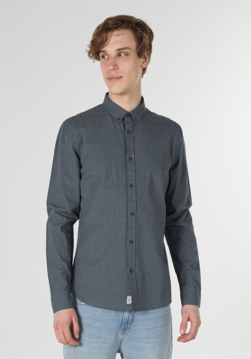 Зображення Сорочка З Довгим Рукавом Чоловіча Зелена  Cl1058566