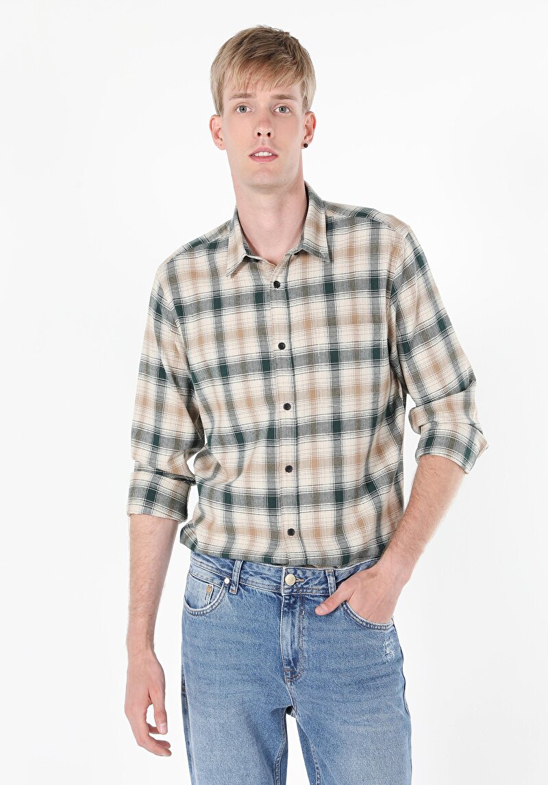 Зображення Сорочка З Довгим Рукавом Чоловіча Зелена Cl1059766