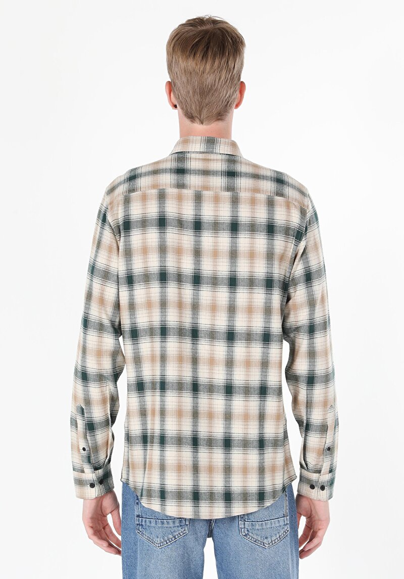 Показати інформацію про Сорочка З Довгим Рукавом Чоловіча Зелена  Cl1059766