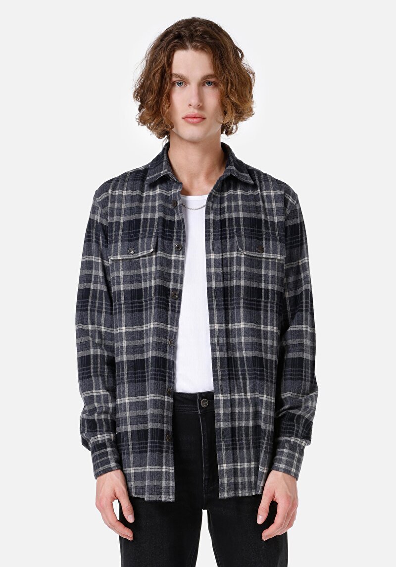 Зображення Сорочка З Довгим Рукавом Чоловіча Сіра Cl1065943