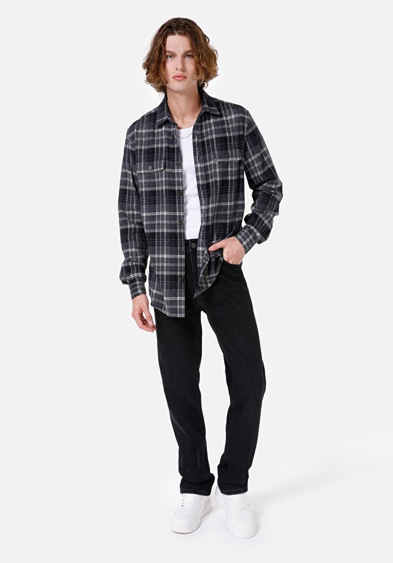 Показати інформацію про Сорочка З Довгим Рукавом Чоловіча Сіра  Cl1065943