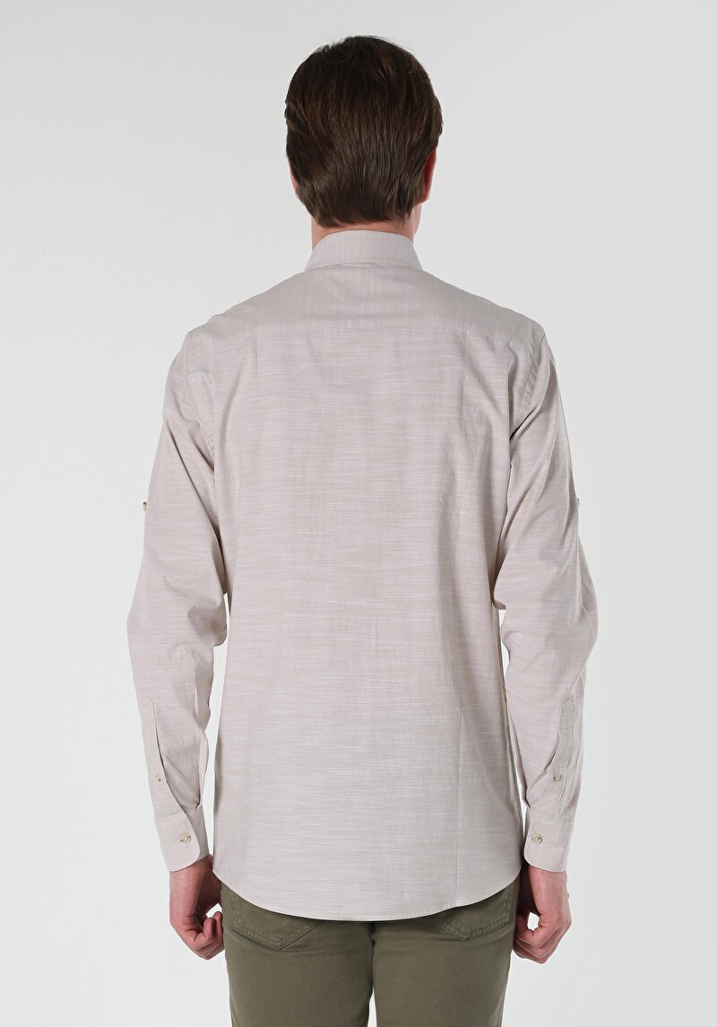 Зображення Сорочка З Довгим Рукавом Чоловіча Бежева Cl1058567