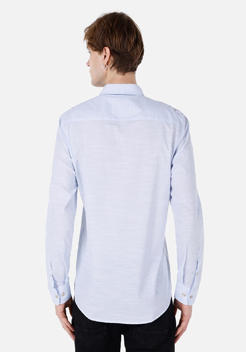 Зображення Сорочка З Довгим Рукавом Чоловіча Блакитна Cl1058567