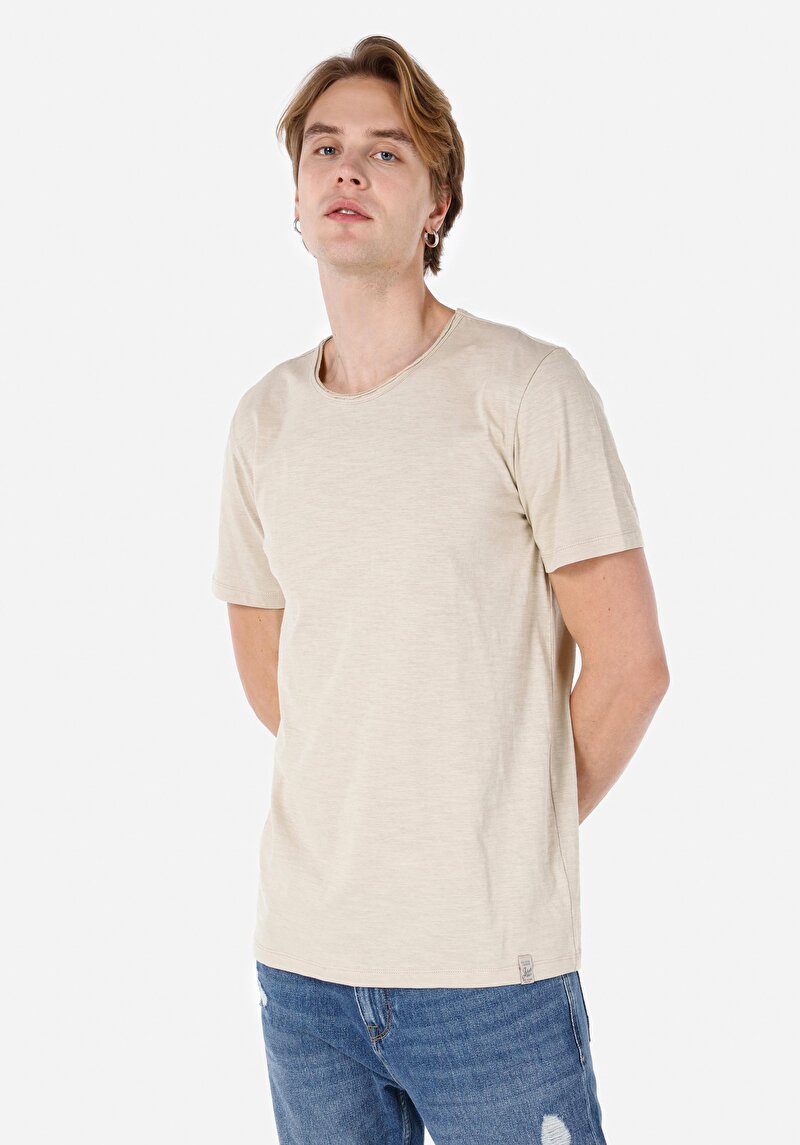 Зображення Футболка З Коротким Рукавом Чоловіча Бежева  Cl1058580