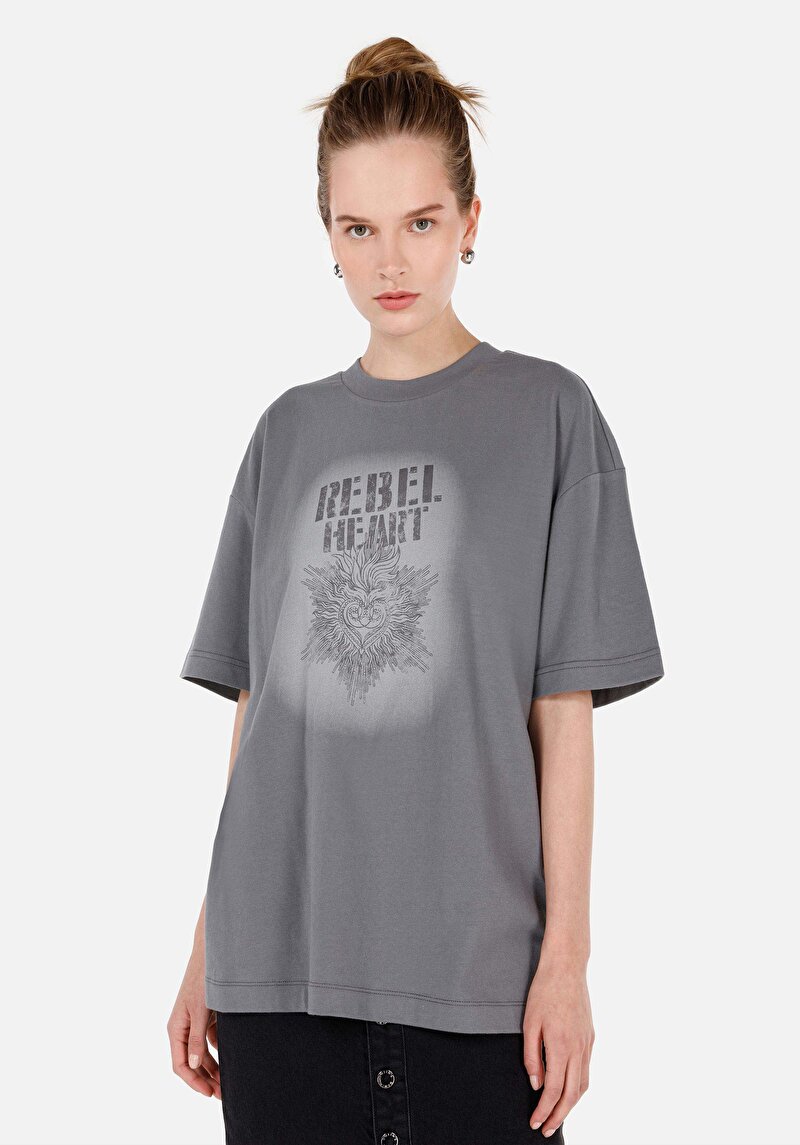 Зображення Футболка З Коротким Рукавом Жіноча Сіра  Cl1070254