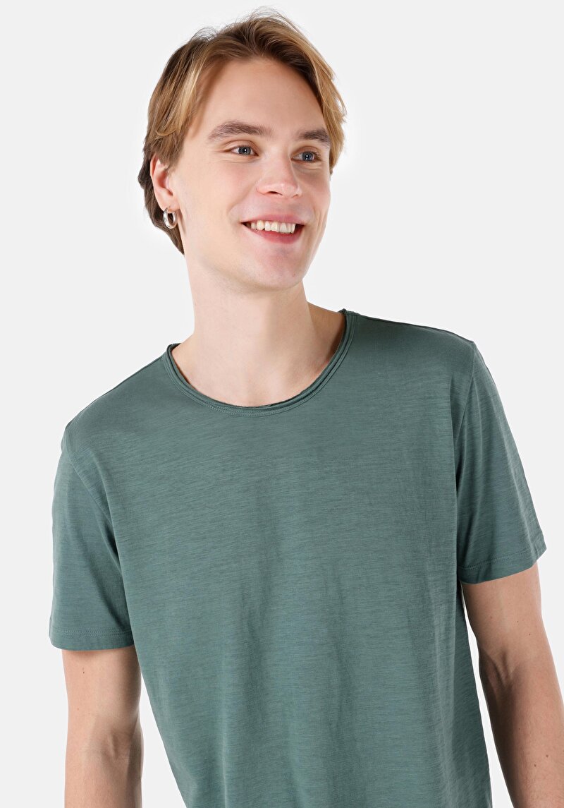 Показати інформацію про Футболка З Коротким Рукавом Чоловіча Зелена  Cl1058580