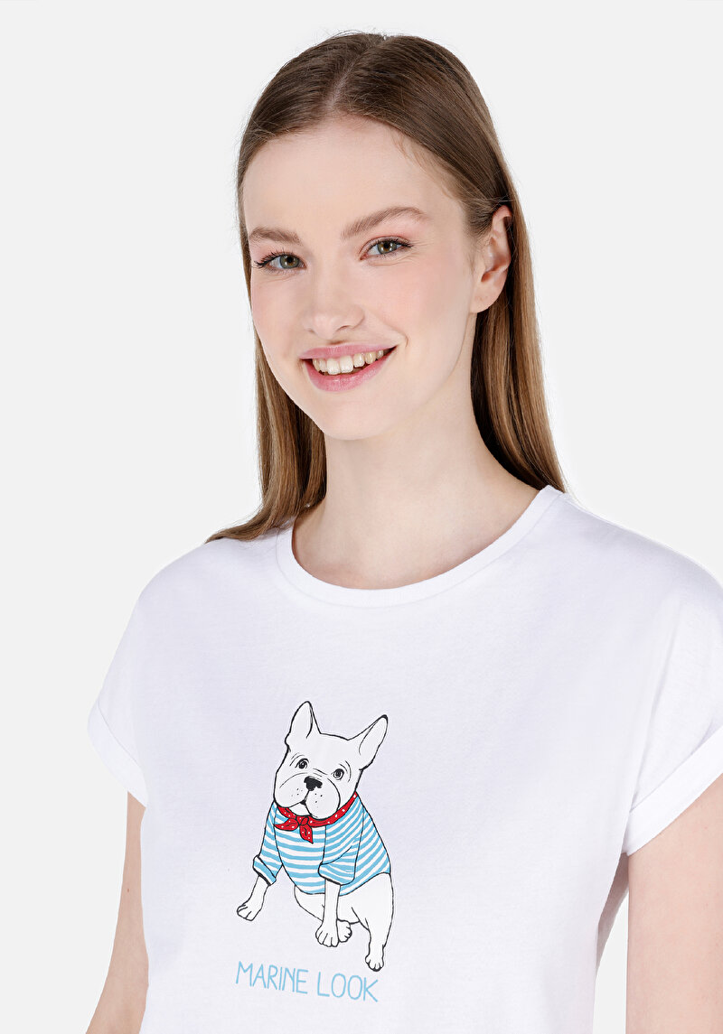 Показати інформацію про Футболка З Коротким Рукавом Жіноча Біла  Cl1069239