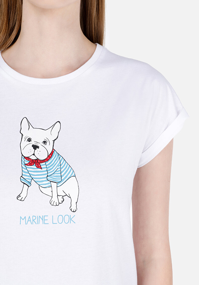 Показати інформацію про Футболка З Коротким Рукавом Жіноча Біла  Cl1069239