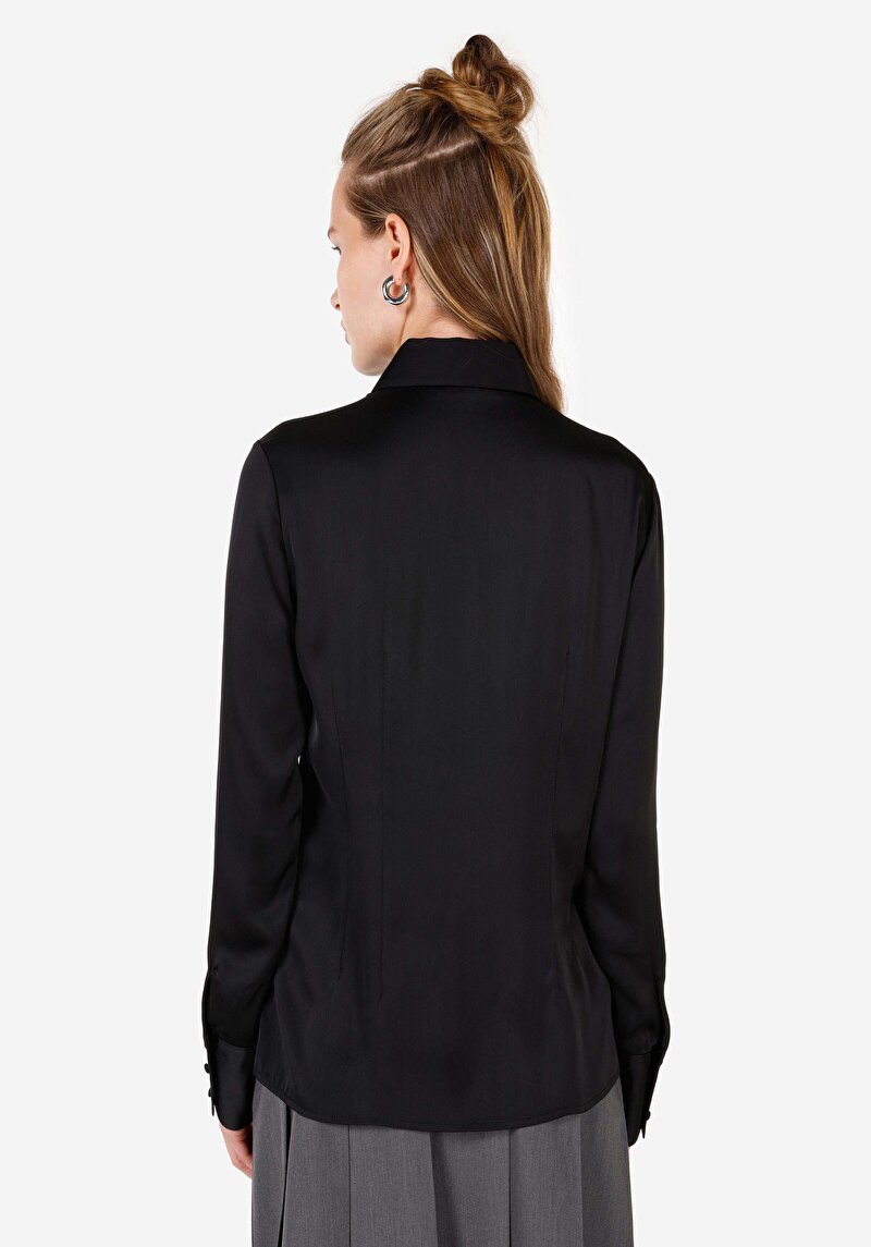 Показати інформацію про Сорочка З Довгим Рукавом Жіноча Чорна  Cl1070287