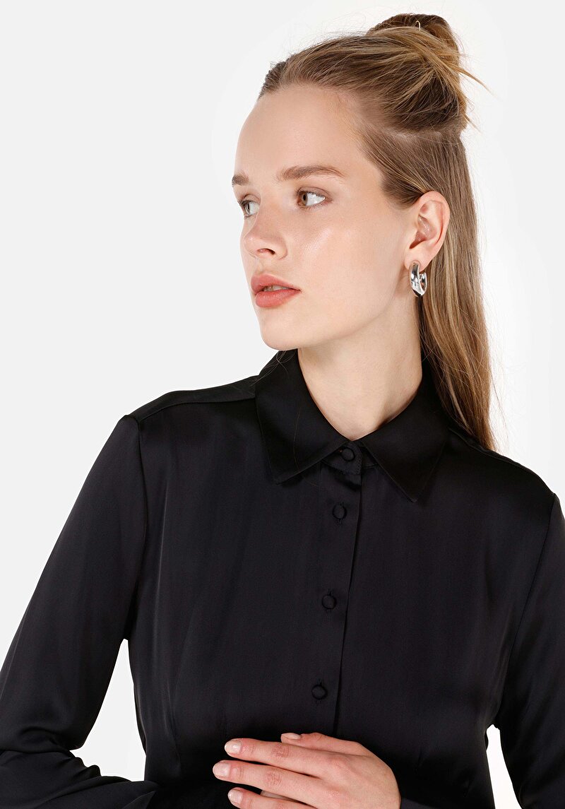 Показати інформацію про Сорочка З Довгим Рукавом Жіноча Чорна  Cl1070287