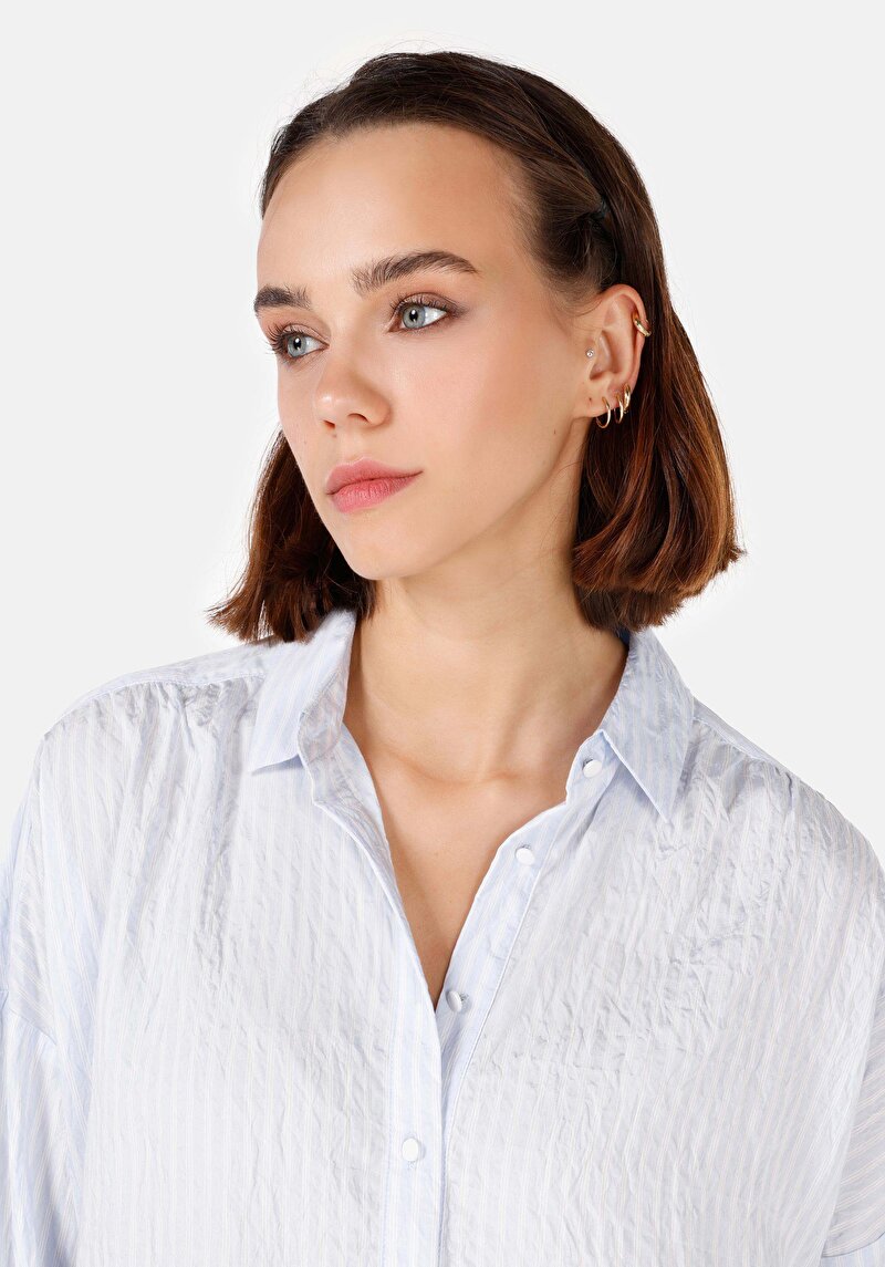 Показати інформацію про Сорочка З Довгим Рукавом Жіноча Блакитна  Cl1070291