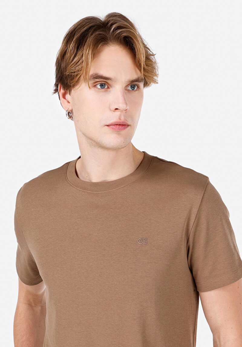 Зображення Футболка З Коротким Рукавом Чоловіча Коричнева Cl1063413