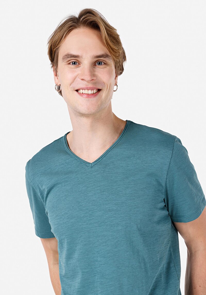 Показати інформацію про Футболка З Коротким Рукавом Чоловіча Зелена  Cl1058584