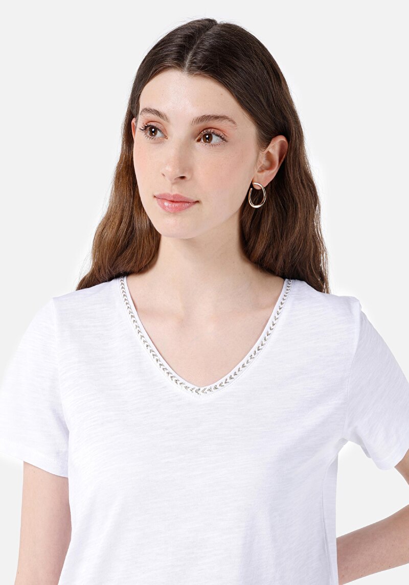 Показати інформацію про Футболка З Коротким Рукавом Жіноча Біла  Cl1063419