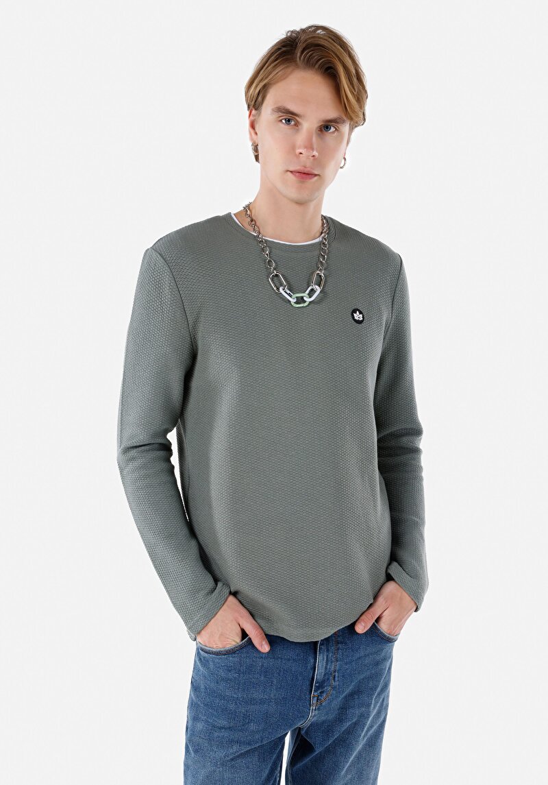 Зображення Футболка З Довгим Рукавом Чоловіча Зелена  Cl1066758