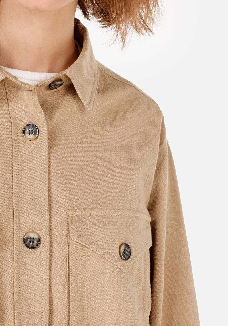 Показати інформацію про Сорочка З Довгим Рукавом Жіноча Бежева  Cl1070308