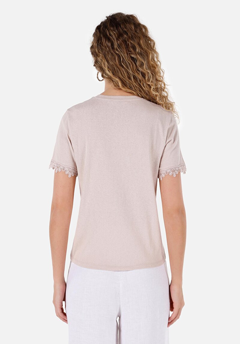 Показати інформацію про Футболка З Коротким Рукавом Жіноча Бежева  Cl1069396