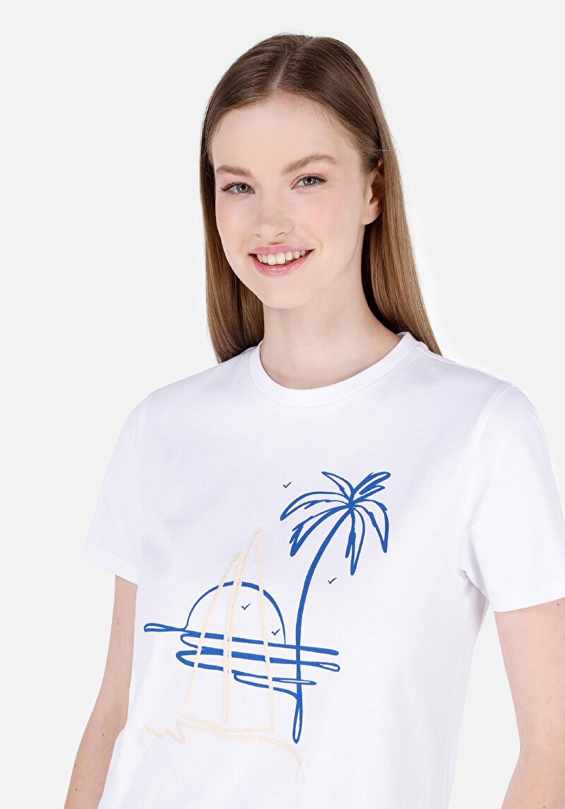 Показати інформацію про Футболка З Коротким Рукавом Жіноча Біла  Cl1069398