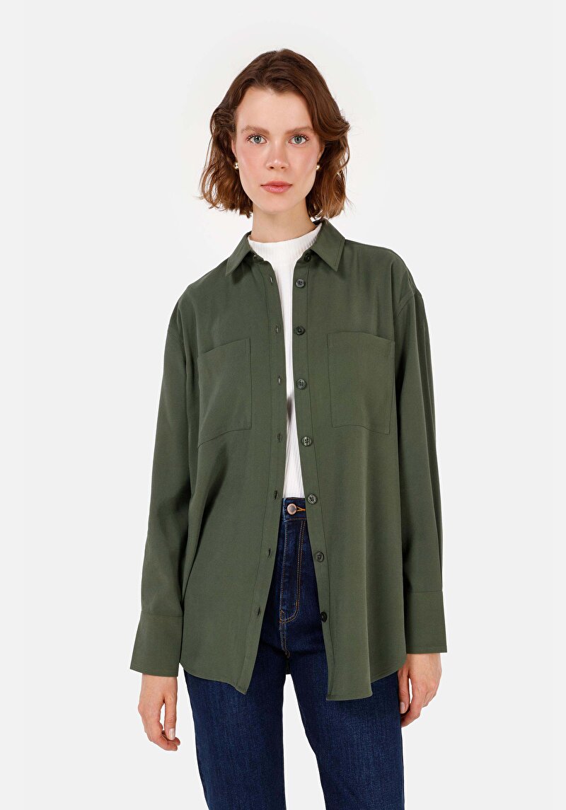 Зображення Сорочка З Довгим Рукавом Жіноча Зелена Cl1070309