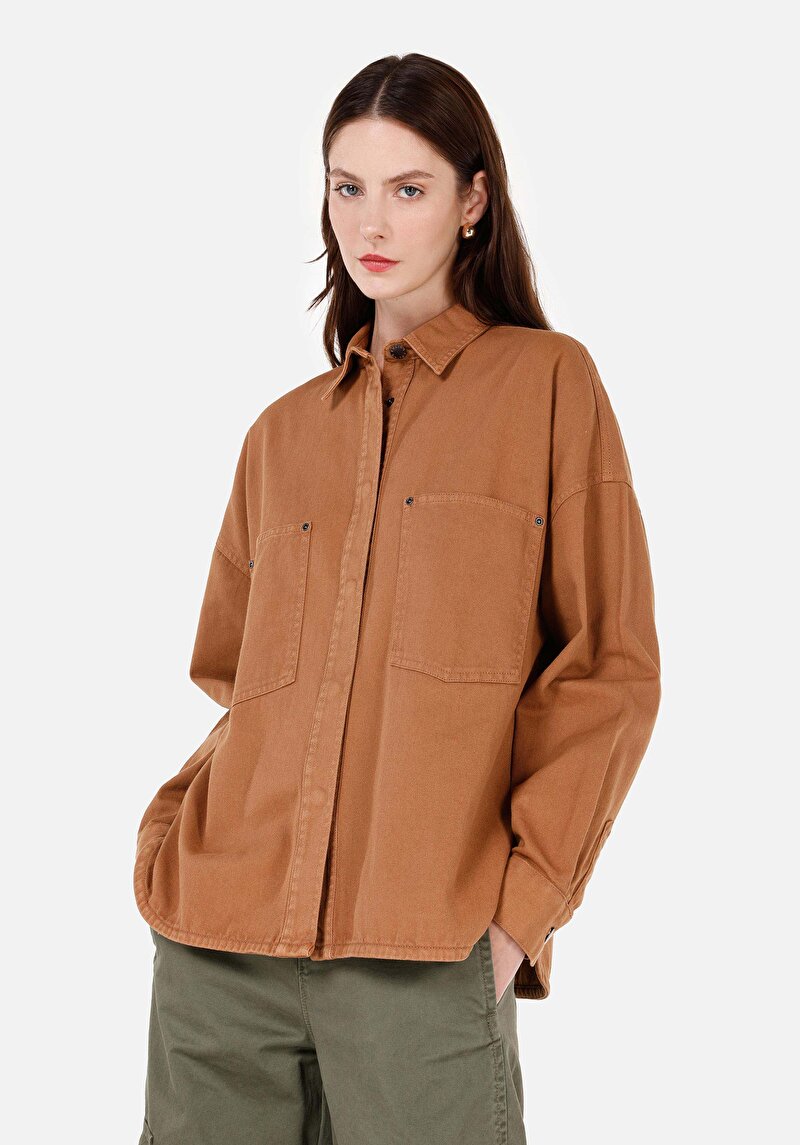 Зображення Сорочка З Довгим Рукавом Жіноча Коричнева  Cl1070310