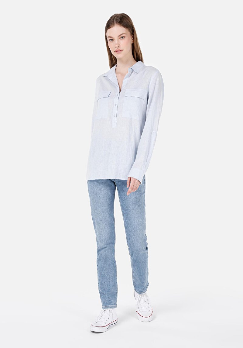 Зображення 703 Carla Джинси Жіночі Блакитні Вузького Крою Cl1069418