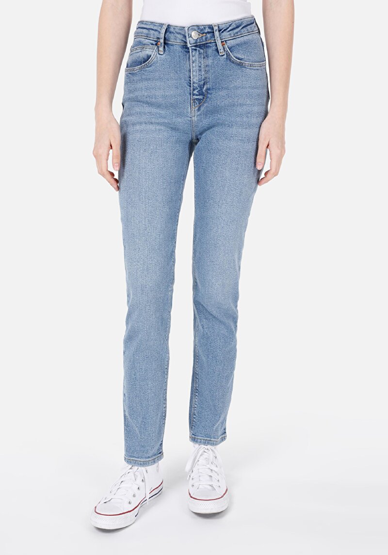 Зображення 703 Carla Джинси Жіночі Блакитні Вузького Крою Cl1069418