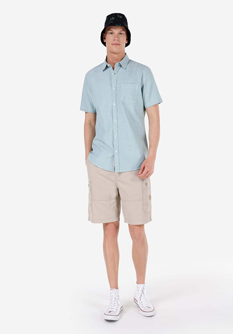 Показати інформацію про Сорочка З Коротким Рукавом Чоловіча Зелена  Cl1066928