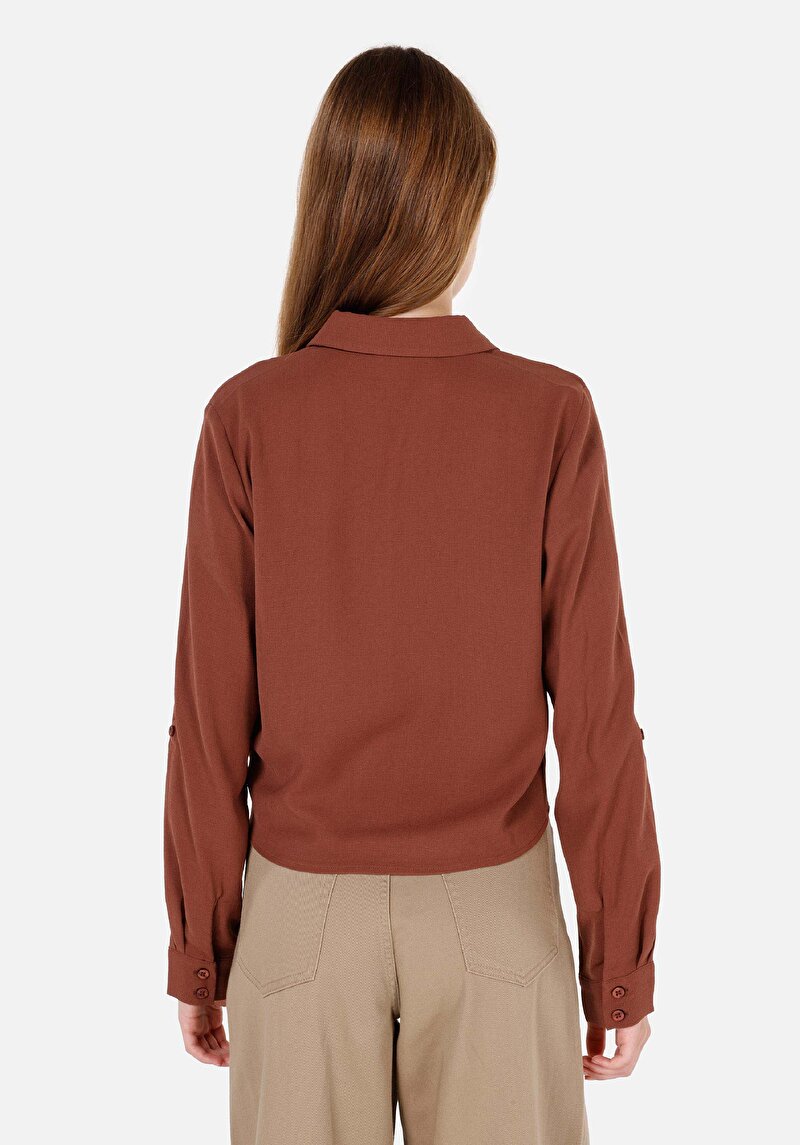 Показати інформацію про Сорочка З Довгим Рукавом Жіноча Коричнева  Cl1070313