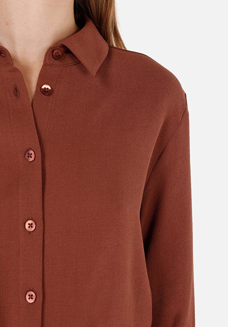 Показати інформацію про Сорочка З Довгим Рукавом Жіноча Коричнева  Cl1070313