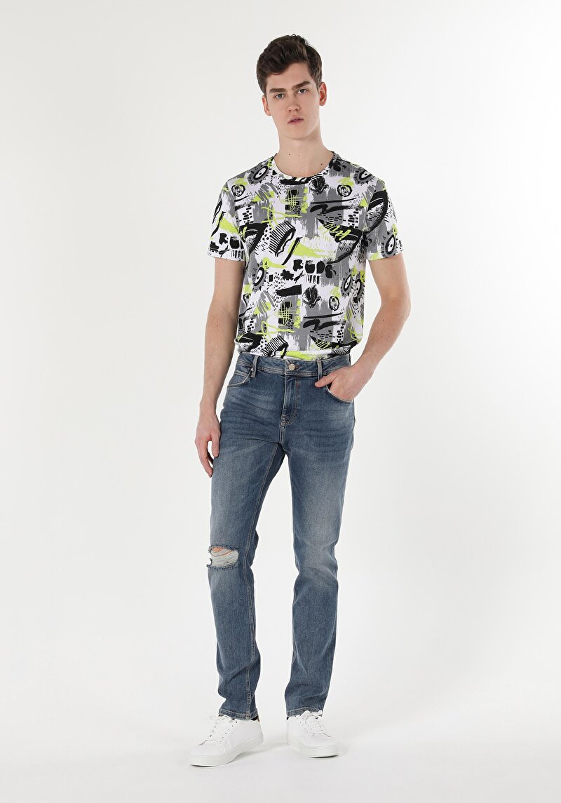 Зображення 044 Karl Джинси Чоловічі Блакитні Прямого Крою Cl1058599