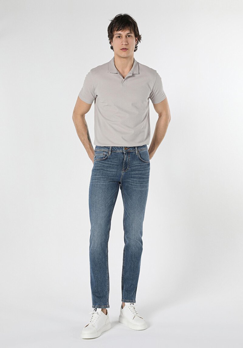 Зображення 044 Karl Джинси Чоловічі Блакитні Прямого Крою Cl1058600