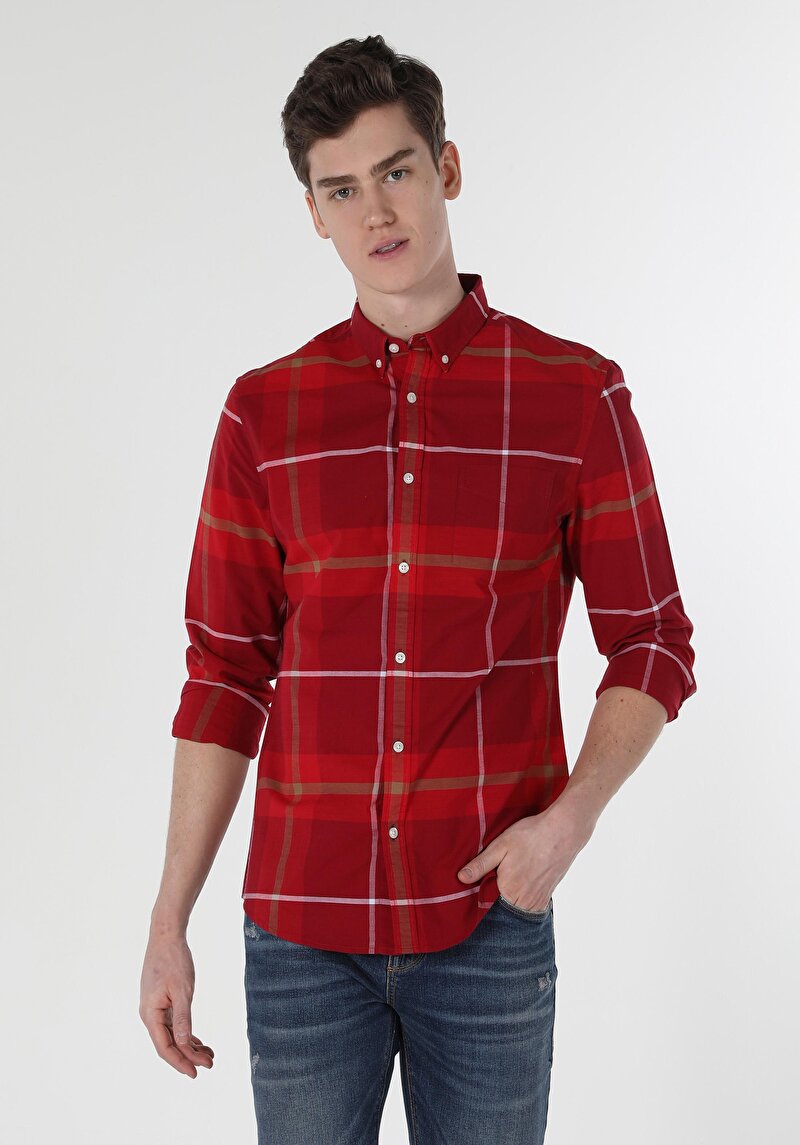 Зображення Сорочка З Довгим Рукавом Чоловіча Червона Cl1058638