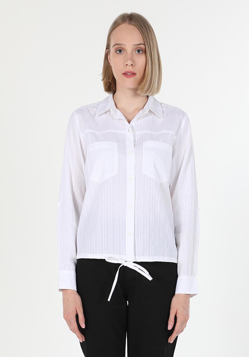 Показати інформацію про Сорочка З Довгим Рукавом Жіноча Біла  Cl1060165