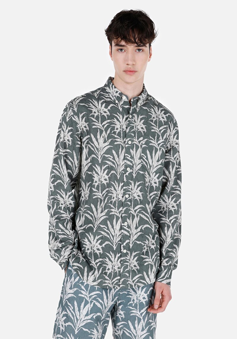 Зображення Сорочка З Довгим Рукавом Чоловіча Зелена Cl1067541