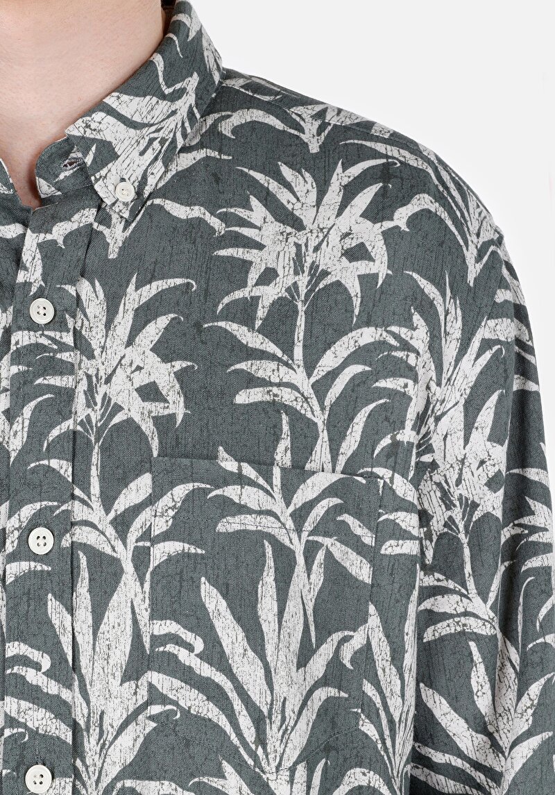 Показати інформацію про Сорочка З Довгим Рукавом Чоловіча Зелена  Cl1067541