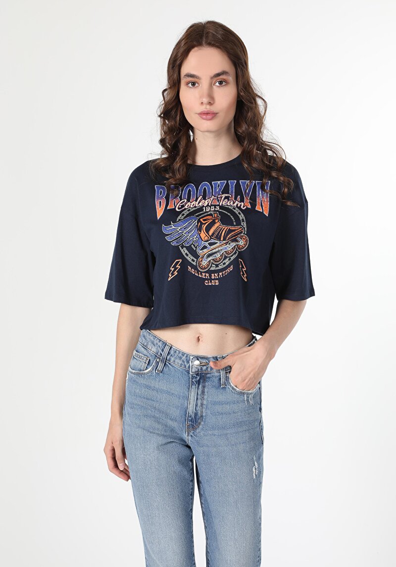 Зображення Футболка З Коротким Рукавом Жіноча Синя  Cl1060175