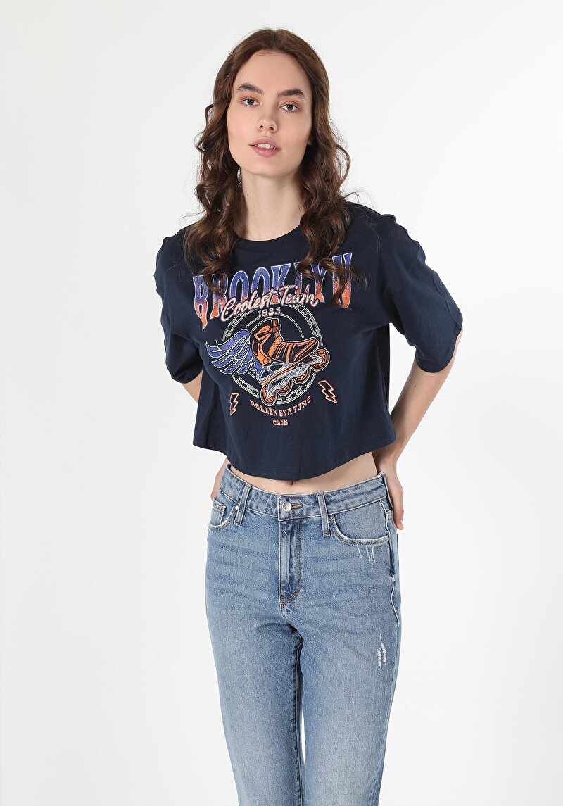 Показати інформацію про Футболка З Коротким Рукавом Жіноча Синя  Cl1060175