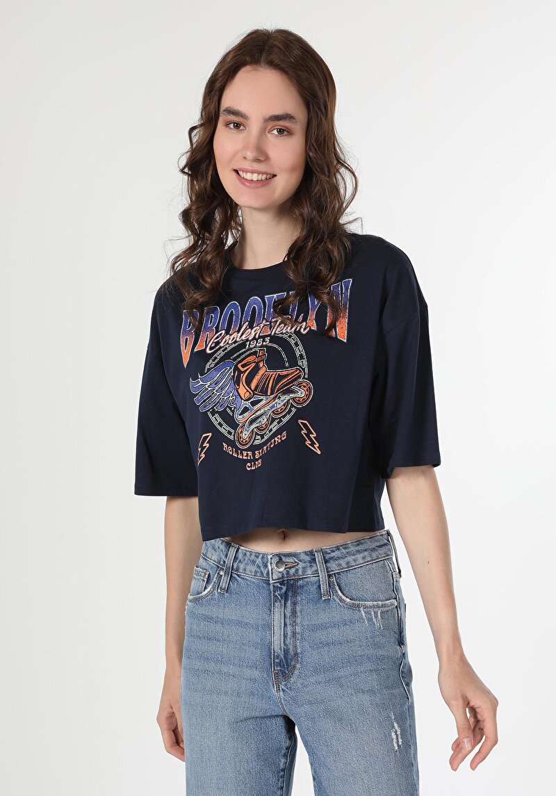 Показати інформацію про Футболка З Коротким Рукавом Жіноча Синя  Cl1060175