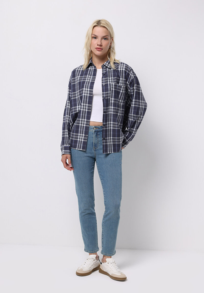 Показати інформацію про Сорочка З Довгим Рукавом Жіноча Синя  Cl1070371