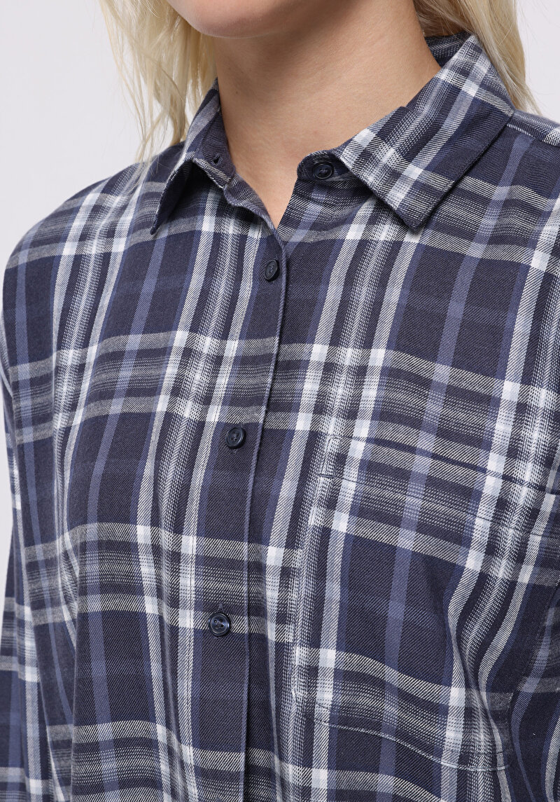 Показати інформацію про Сорочка З Довгим Рукавом Жіноча Синя  Cl1070371