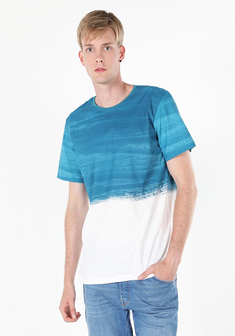 Зображення Футболка З Коротким Рукавом Чоловіча Блакитна  Cl1058707