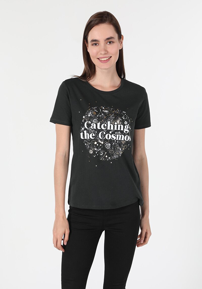 Показати інформацію про Футболка З Коротким Рукавом Жіноча Сіра  Cl1060197