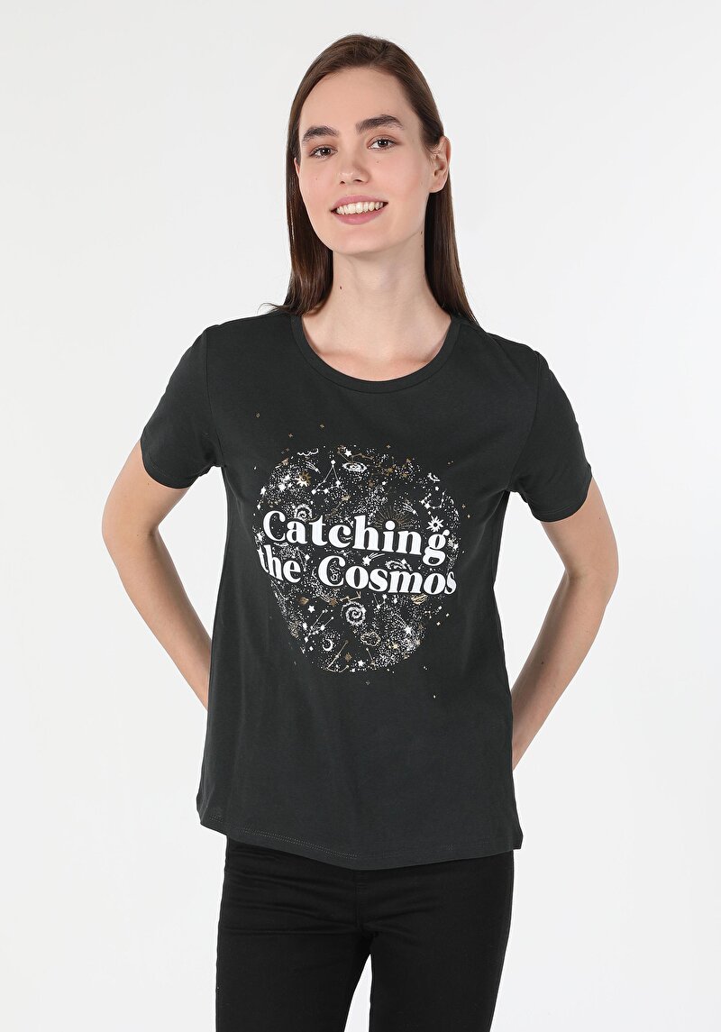 Показати інформацію про Футболка З Коротким Рукавом Жіноча Сіра  Cl1060197