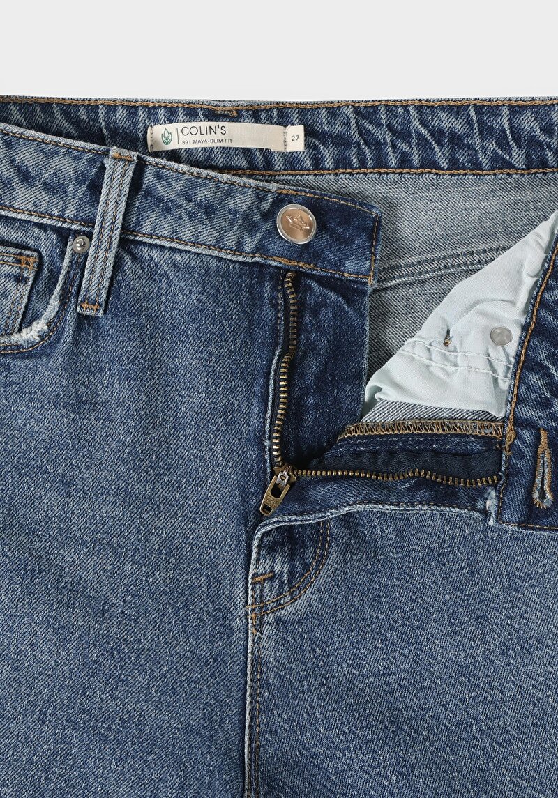 Показати інформацію про 891 Maya Джинси Жіночі Блакитні Вузького Крою Cl1063493